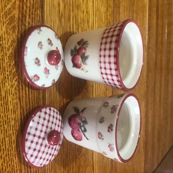 Two little floral decor pots - Picture 3 of 3